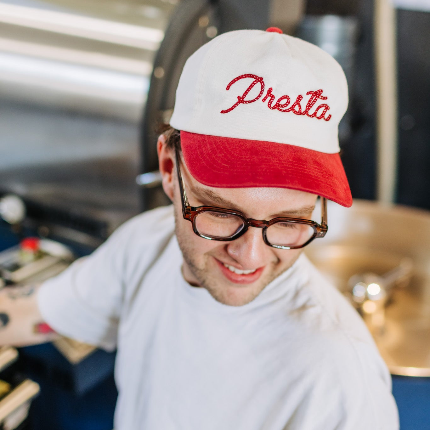 Red & White Presta Hat
